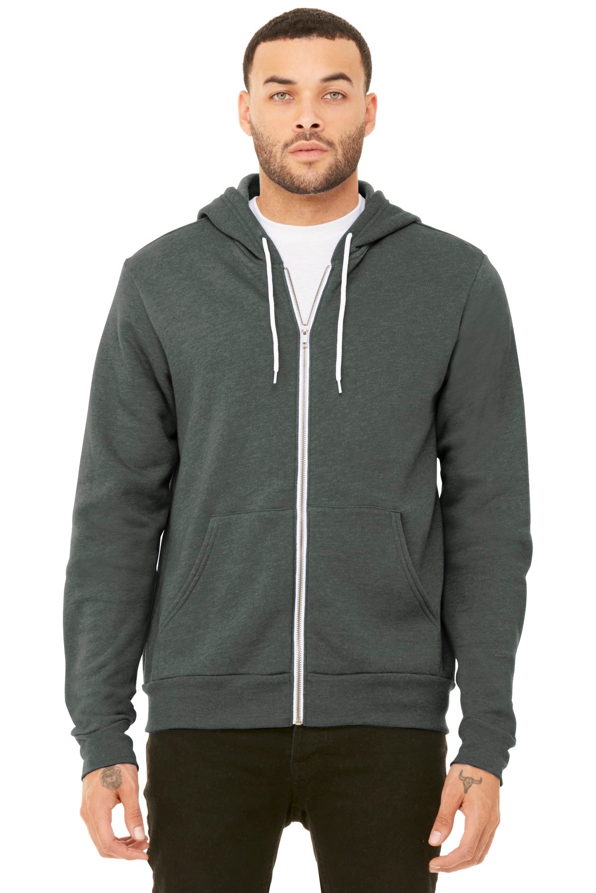 BELLA+CANVAS 3739 Unisex Sponge Fleece Full Zip-Up Hoodie