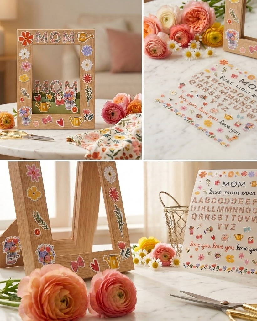 Floral Botanical Mother's Day UV DTF Sticker Sheet