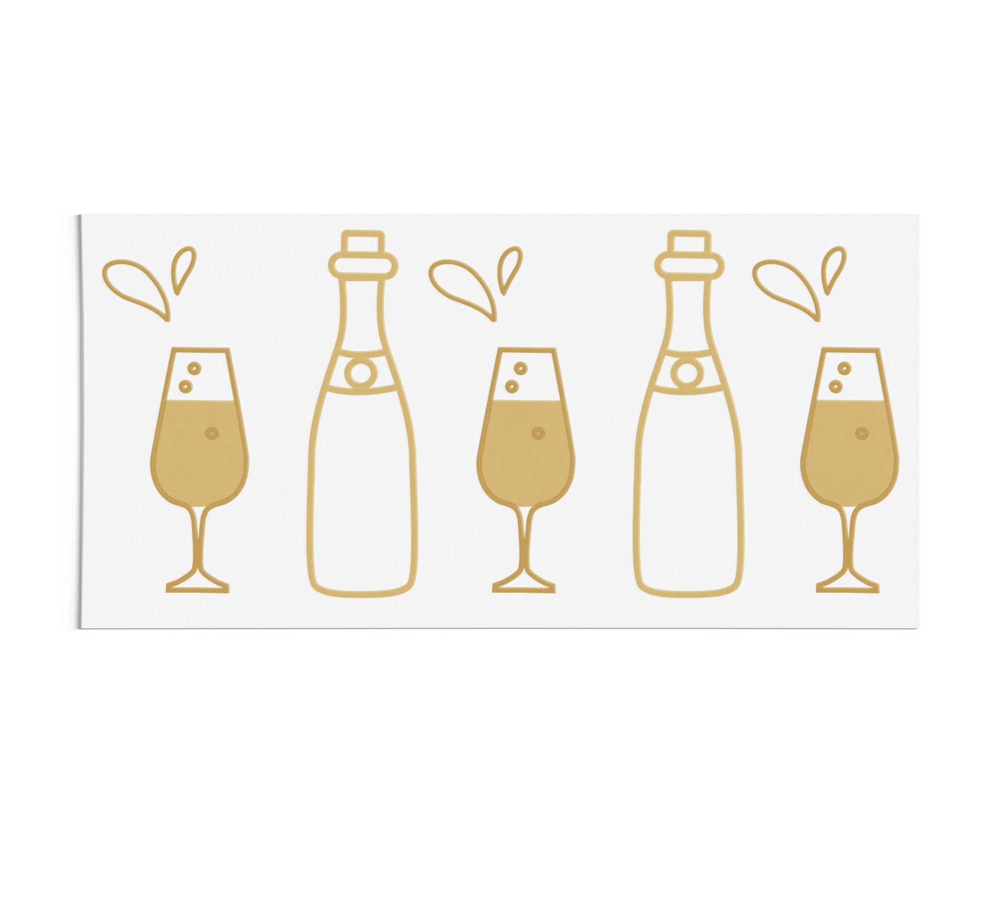 Champagne Bottle and Flutes DTF Transfer