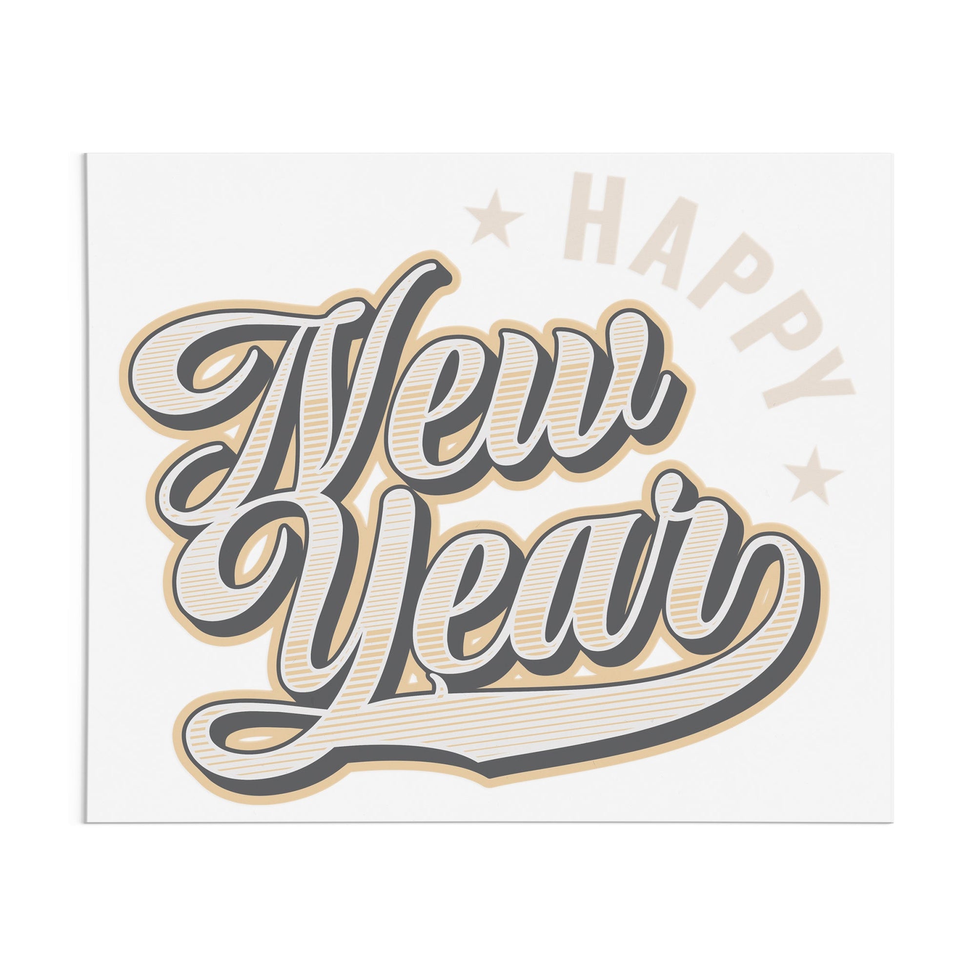 Happy New Year Typography DTF Transfer