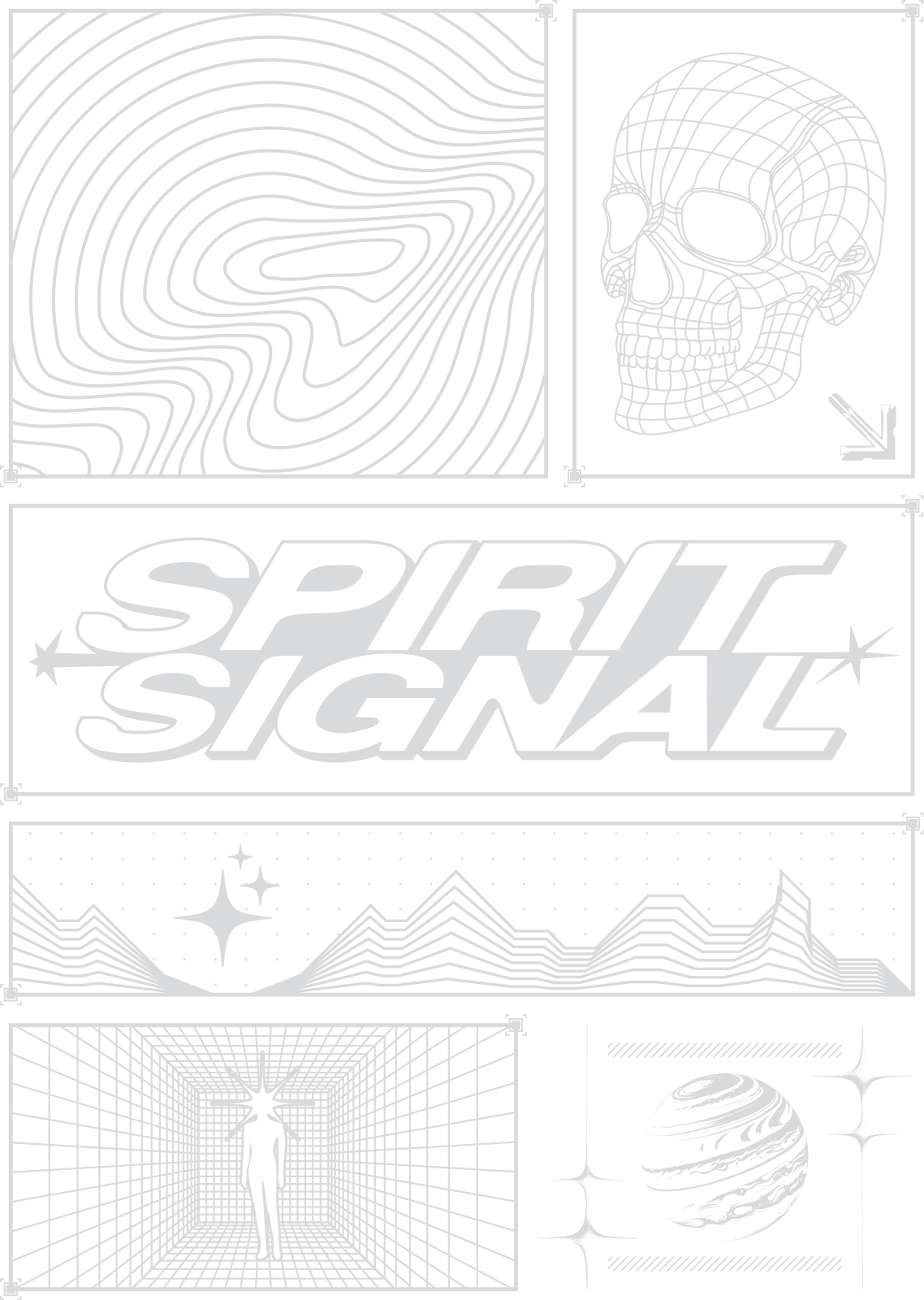 Spirit Signal Retro Grid Direct to Film transfer design