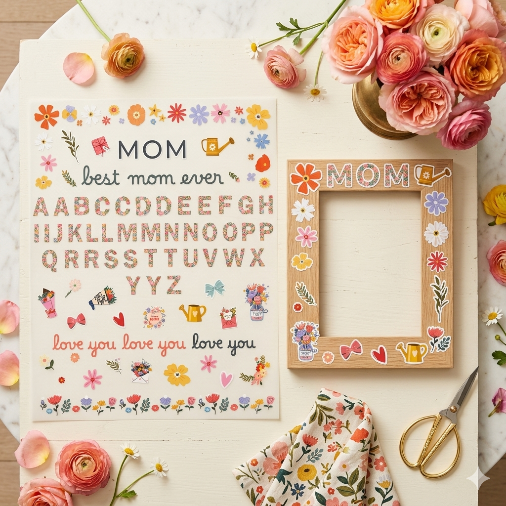 Floral Botanical Mother's Day UV DTF Sticker Sheet