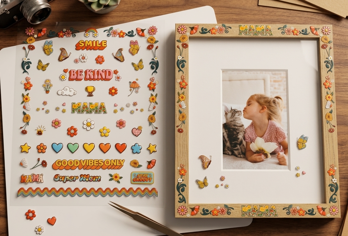 Groovy Mother's Day UV DTF Sticker Sheet