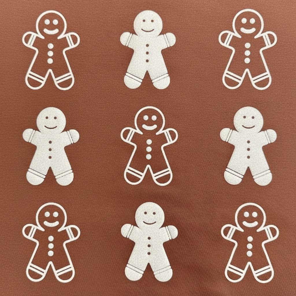 Gingerbread Men Glitter Puff Transfer