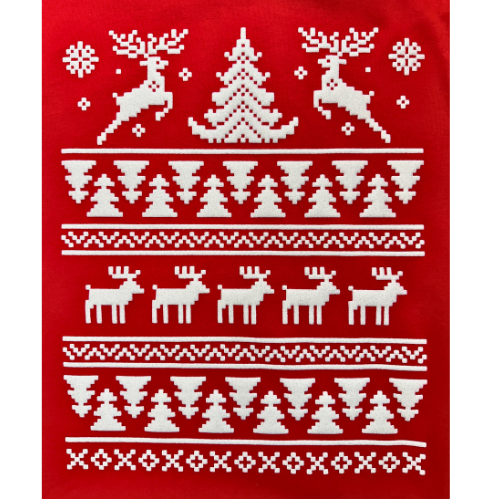 Ugly Xmas Sweater Glitter Puff Screenprint Transfer