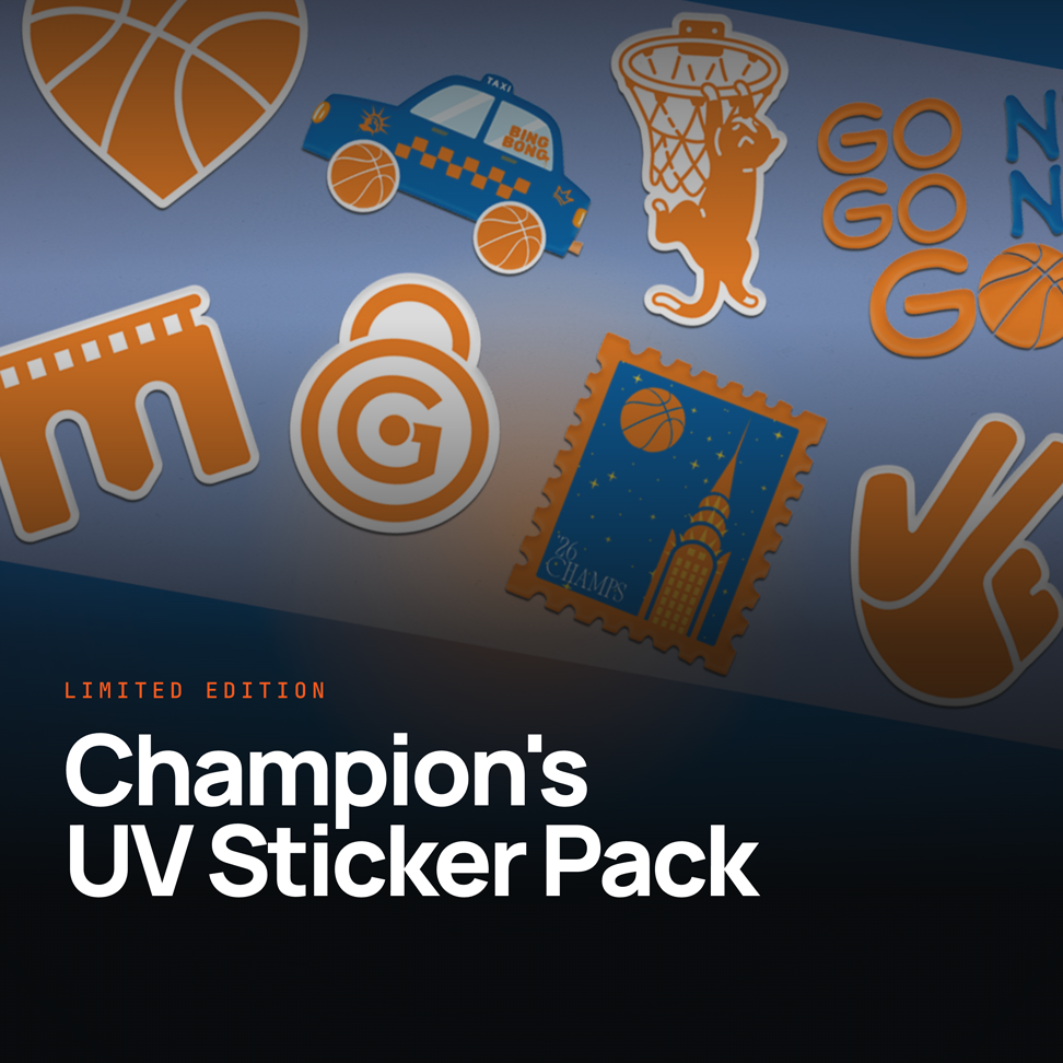 Champion's Basketball UV DTF Sticker Sheet