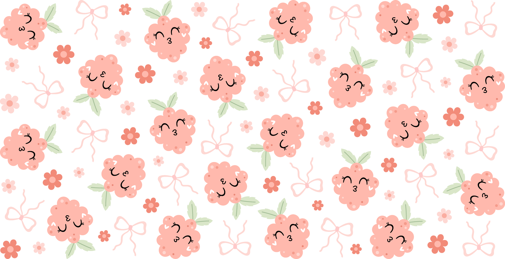 Peachy Floral Faces UV DTF Cup Wrap