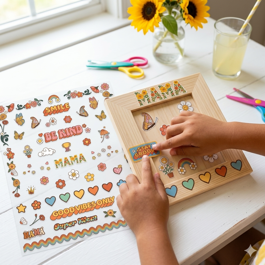 Groovy Mother's Day UV DTF Sticker Sheet