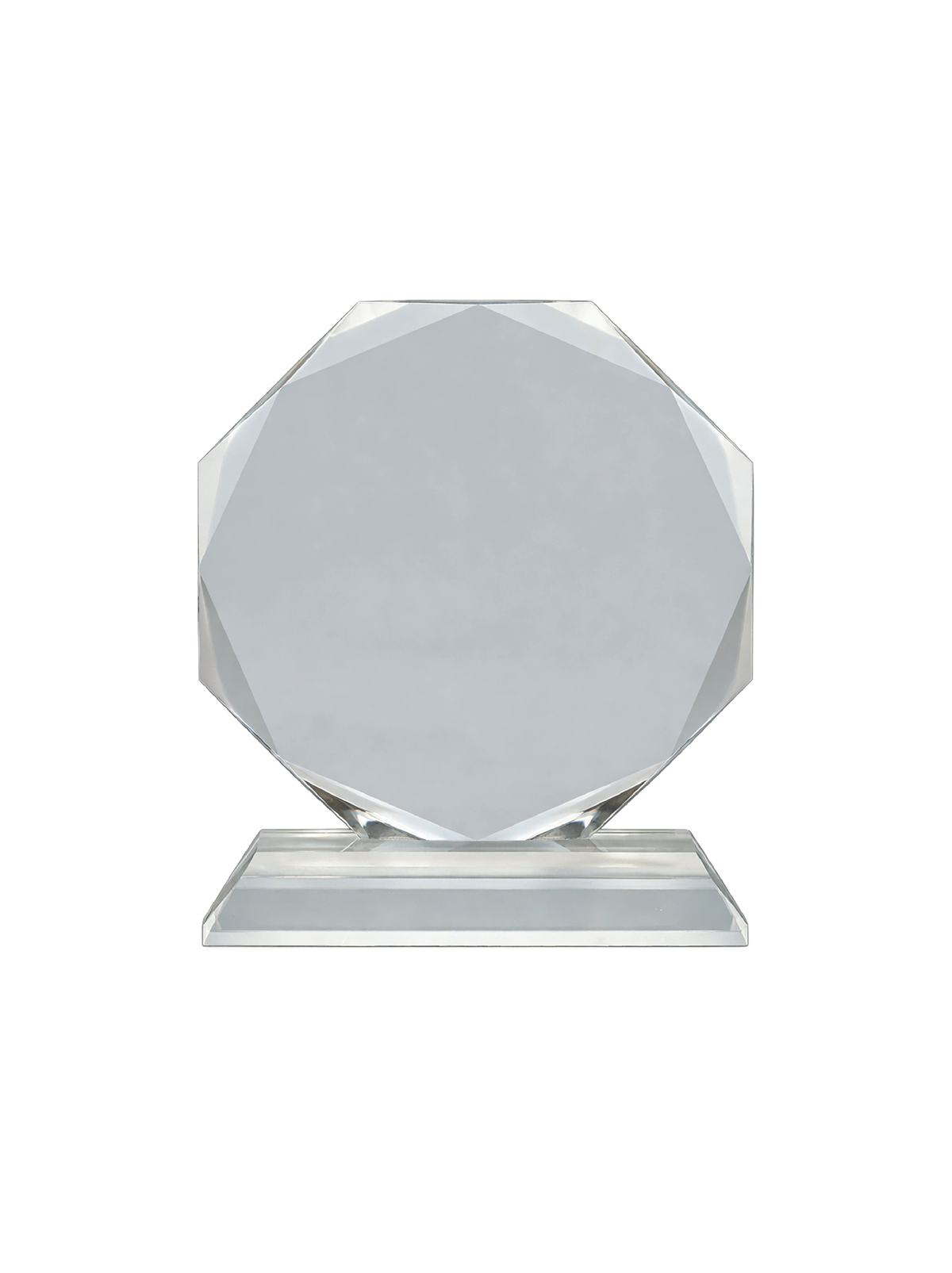 6" Clear Crystal Octagon on Clear Pedestal Base
